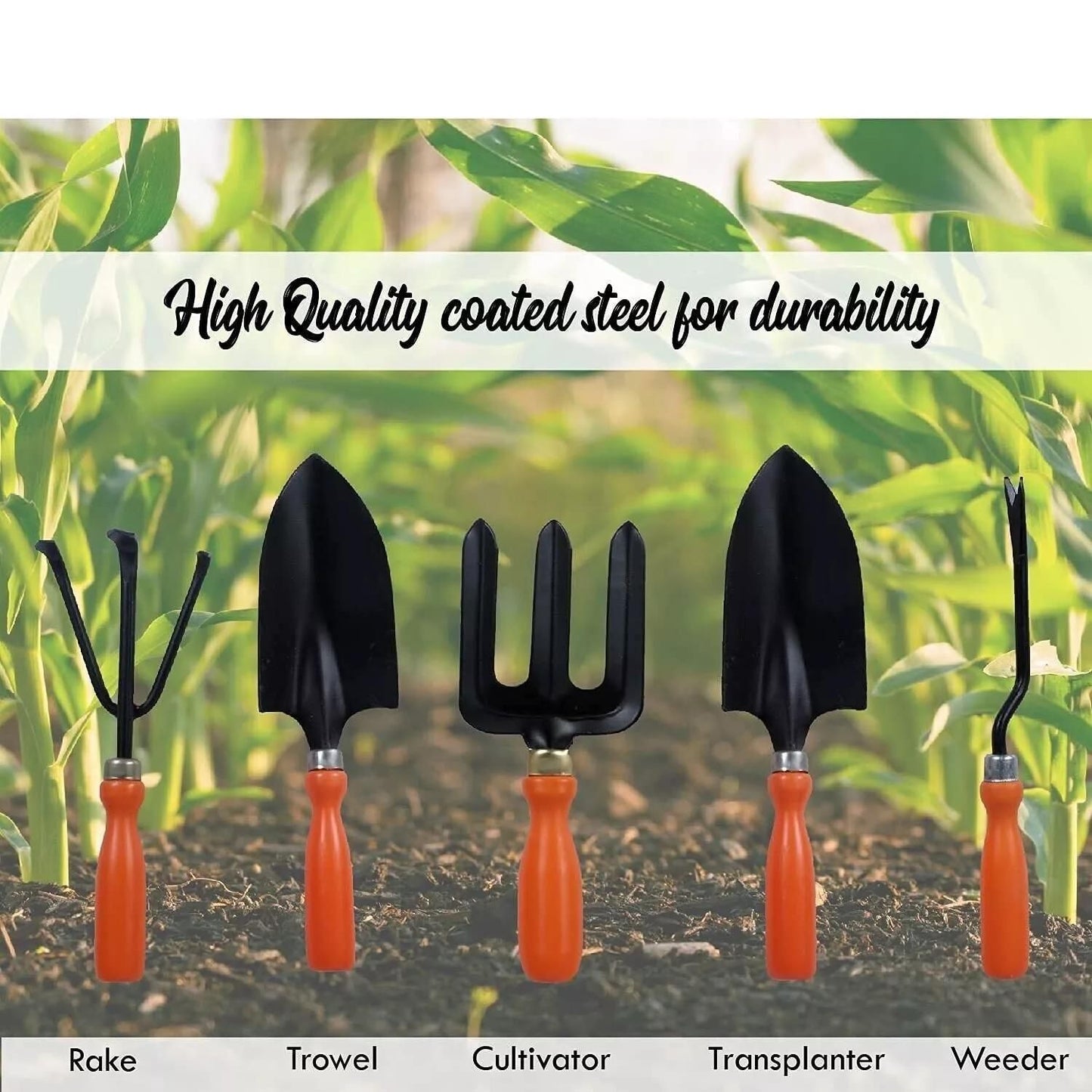 Wooden Garden Tool Set (Set of 5)