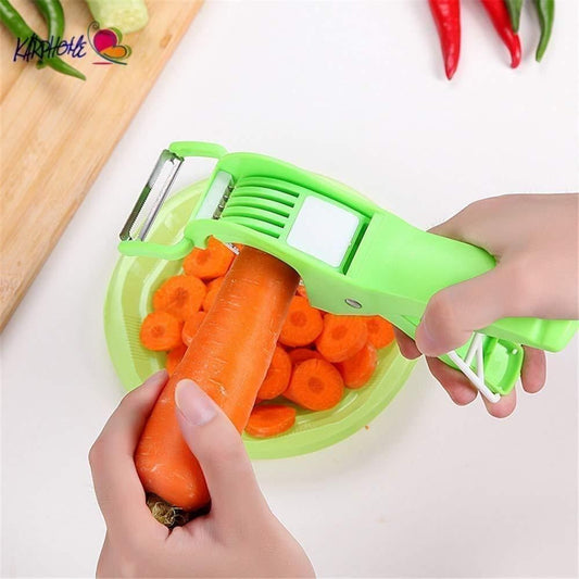 Vegetable Cutter 5 Sharp Blade with Peeler 2 in 1 ? Multi-Color (Pack Of 2)