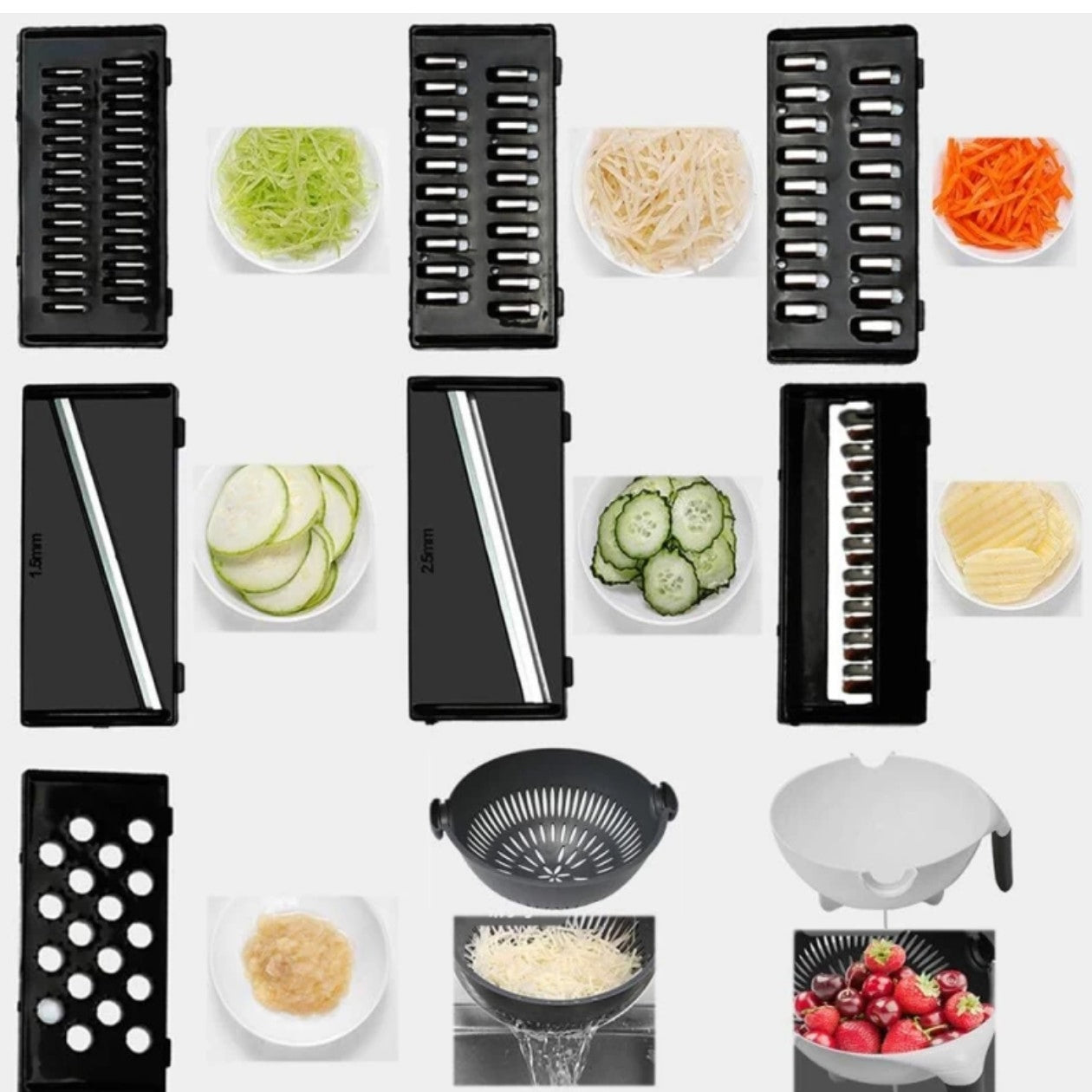 9 in 1 Multifunction Plastic Magic Rotate Vegetable Cutter