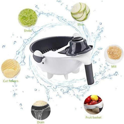 9 in 1 Multifunction Plastic Magic Rotate Vegetable Cutter